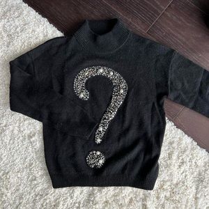 Moschino Cheap and Chic Question Mark Sweater - Black/Silver/Pearl